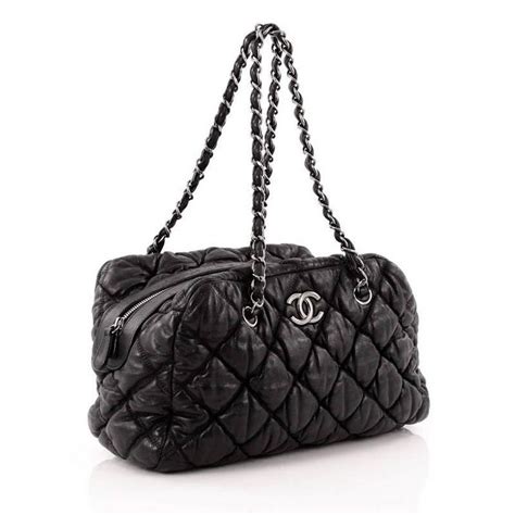 chanel bubble quilted bowler bag|Chanel Black Bubble Quilted Luxe Classic Bowler Tote Bag.